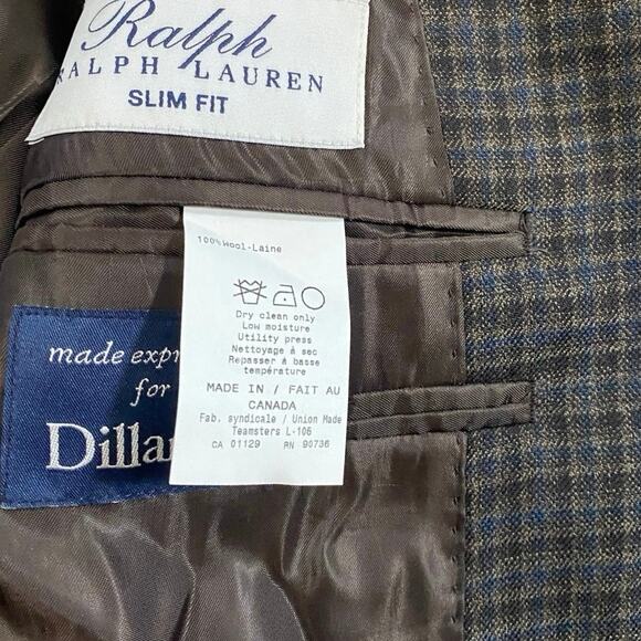 Ralph Lauren Wool Plaid Slim Fit Blazer - 40S - Picture 4 of 5